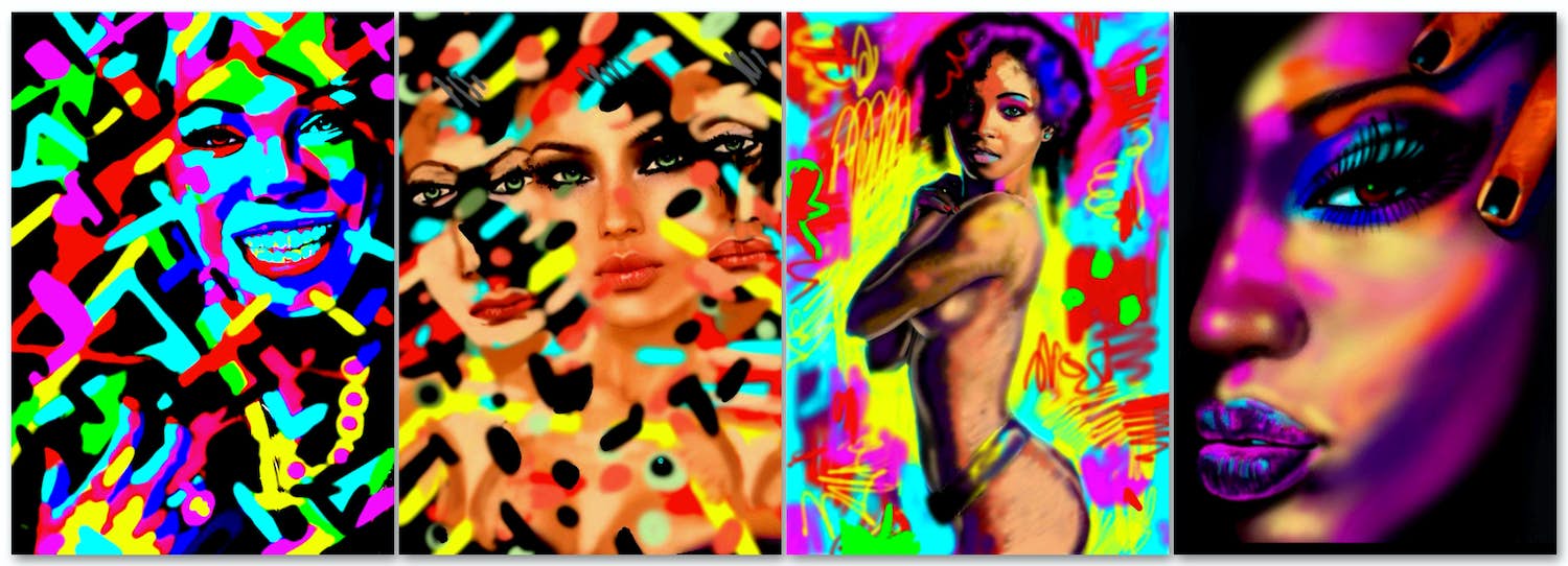 Peter Klashorst - Pop Art XXL (set van 4 stuks) - Laatste beschikbare set kopen? Bied vanaf 49!