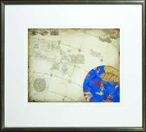 Gea Karhof - Ets, Feels like heaven - Ingelijst verkocht voor € 60!