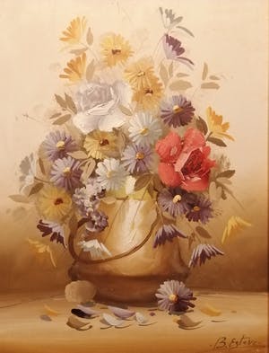 Niet of onleesbaar gesigneerd - Stilleven van bloemen - Handgesigneerd - 20e eeuw kopen? Bied vanaf 10!