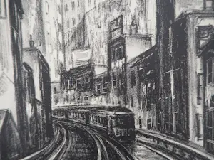 Adriaan Lubbers - New York, Subway op Chatham Square, originele gesigneerde lithografie kopen? Bied vanaf 250!