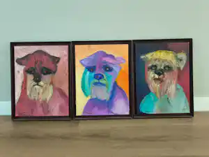 Tineke Martens - Drieluik schnauzer Nanouk verkauft für € 250!