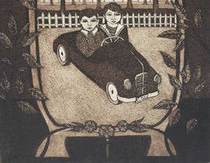 Laetitia de Haas - Ingelijste ets en aquatint , Jeugdherinnering - 1979 – nr. 1 van 150 ex. kopen? Bied vanaf 35!