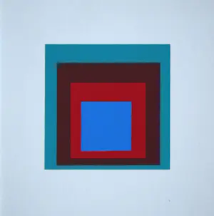 Josef Albers - Homage to the Square - Protected Blue - Miniatuur zeefdruk in 4 kleuren - 1968 kopen? Bied vanaf 50!