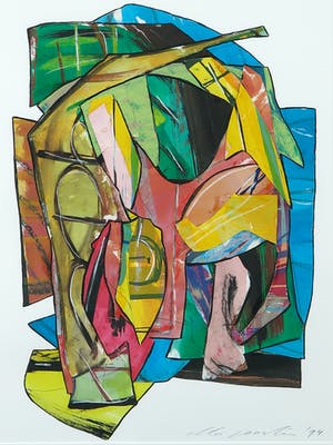 Ella Joosten - Gouache en collage, Zonder titel - Ingelijst kopen? Bied vanaf 1!