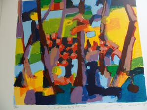 Willem Brauck - Zeefdruk, Titel, "Touch Stone". kopen? Bied vanaf 40!