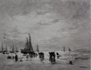 C.L. Dake - ets: strandgezicht Scheveningen - naar H.W. Mesdag - 1872 kaufen? Bieten Sie von 69!