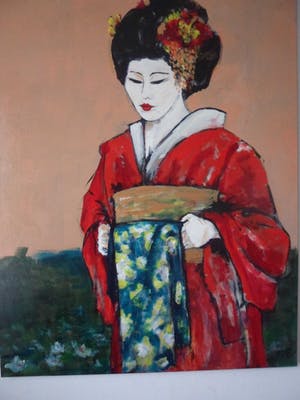 Anke Peddemors - Acryl op doek. "geisha". kopen? Bied vanaf 100!