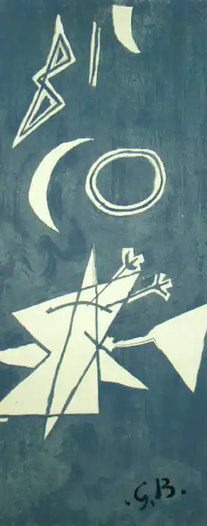 Georges Braque - Ciel gris II. - 1959 - Originele lithografie - met monogram - Mourlot verkocht voor € 50!