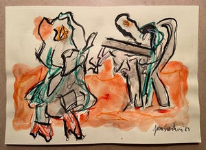 Jan Sierhuis - Tekening krijt acryl kopen? Bied vanaf 1!