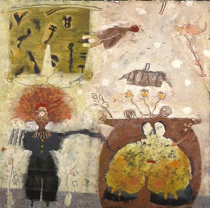 Liesbeth Rahder - Gemengde techniek op papier op board, Zonder titel - Ingelijst kopen? Bied vanaf 300!