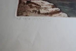 Eugene Lucker - Grote kleuren ets & aquatint "Ponte Pietra Verona" kleine oplage (50) kopen? Bied vanaf 45!