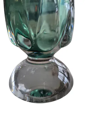 Val-Saint-Lambert - Groene kristallen vaas kopen? Bied vanaf 35!