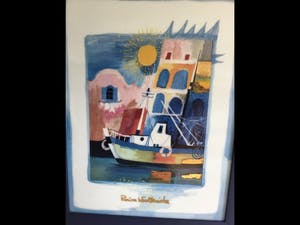 Rosina Wachtmeister - Grote ingelijste tegel “ Ritorno a Porto “. Limited Edition kopen? Bied vanaf 85!