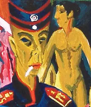 Gerard Boersma - Self Portrait As A Soldier (Zelfportret met zelfportret Ernst Ludwig Kirchner) kopen? Bied vanaf 400!