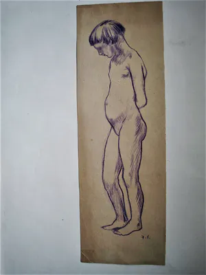 Jean Veber - Frankrijk omstreeks 1900 Pastel - naakte jongen/studie van paard - gesigneerd kopen? Bied vanaf 48!