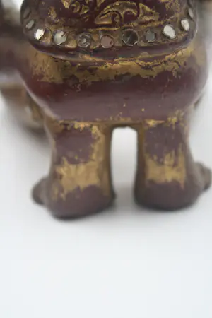 Niet of onleesbaar gesigneerd - Prachtige Zeldzame Oude Vergulde Houten Monnink (20e eeuw) (1) - Hout Verf Glas kopen? Bied vanaf 1!