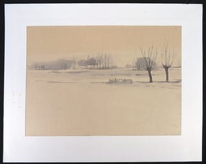 Wim de Bruin - Aquarel met inkt op papier, Amelisweerd kopen? Bied vanaf 1!