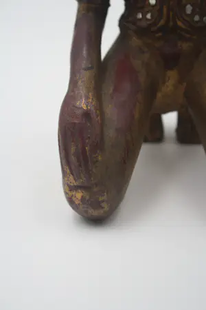 Niet of onleesbaar gesigneerd - Prachtige Zeldzame Oude Vergulde Houten Monnink (20e eeuw) (1) - Hout Verf Glas kopen? Bied vanaf 1!