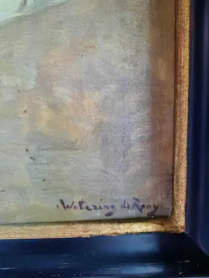 Johannes Embrosius van de Wetering de Rooij - Schip in de haven van Enkhuizen. kopen? Bied vanaf 175!
