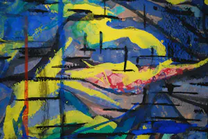 Bas Galis - abstracte gouache, jaren 60 - mooi ingelijst - 2-zijdige schildering kopen? Bied vanaf 165!