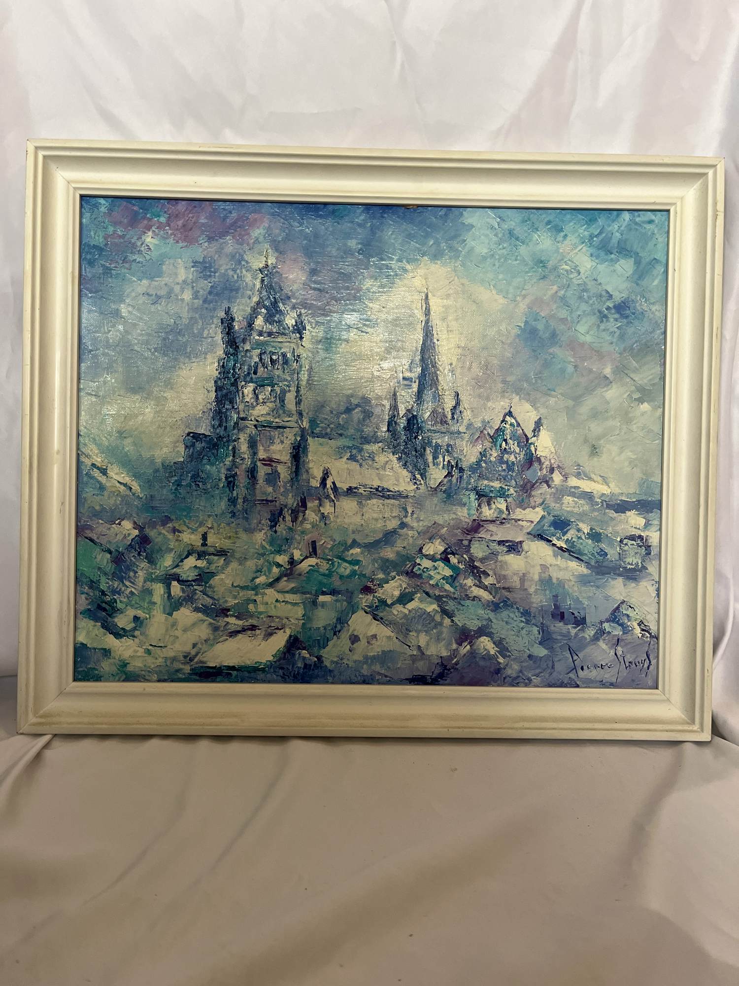 Pierre Struys - Blauw stadsgezicht Lausanne kopen? Bied vanaf 60!