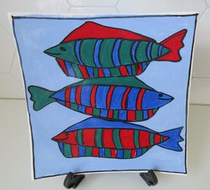 Plateelfabriek Schoonhoven N.V. - Wandbord vissen design Jacqueline Fransman kopen? Bied vanaf 1!