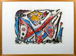 Jacques Doucet - Zeefdruk, Abstracte compositie - Ingelijst vendu pour 135€ !