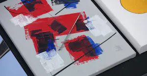Menno Meijer - Lot van drie geometrisch-abstracte werken in gemengde techniek (verf, metaal) kopen? Bied vanaf 50!