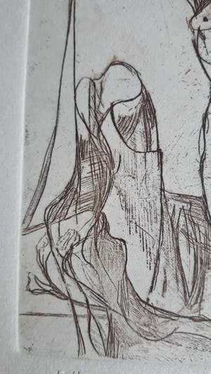 Niet of onleesbaar gesigneerd - Erotische ets/gravure kopen? Bied vanaf 10!