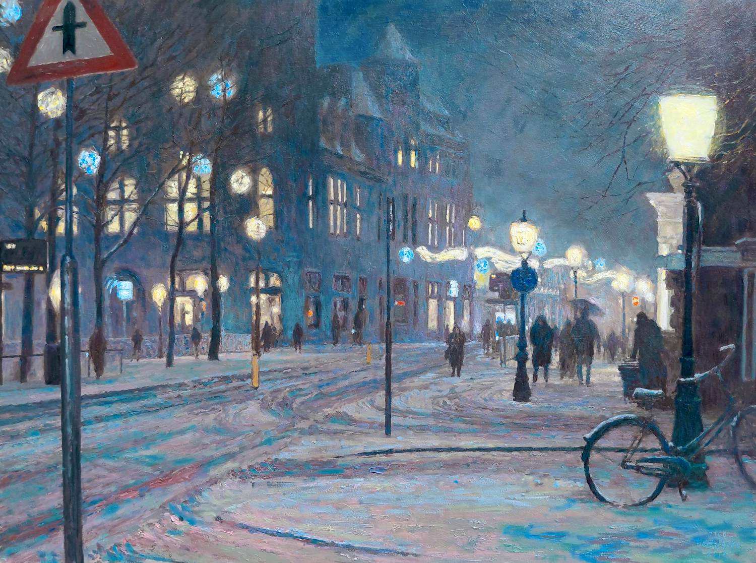 Nico Heijligers - Janskerkhof, sneeuw, olieverf op paneel kopen? Bied vanaf 1100!