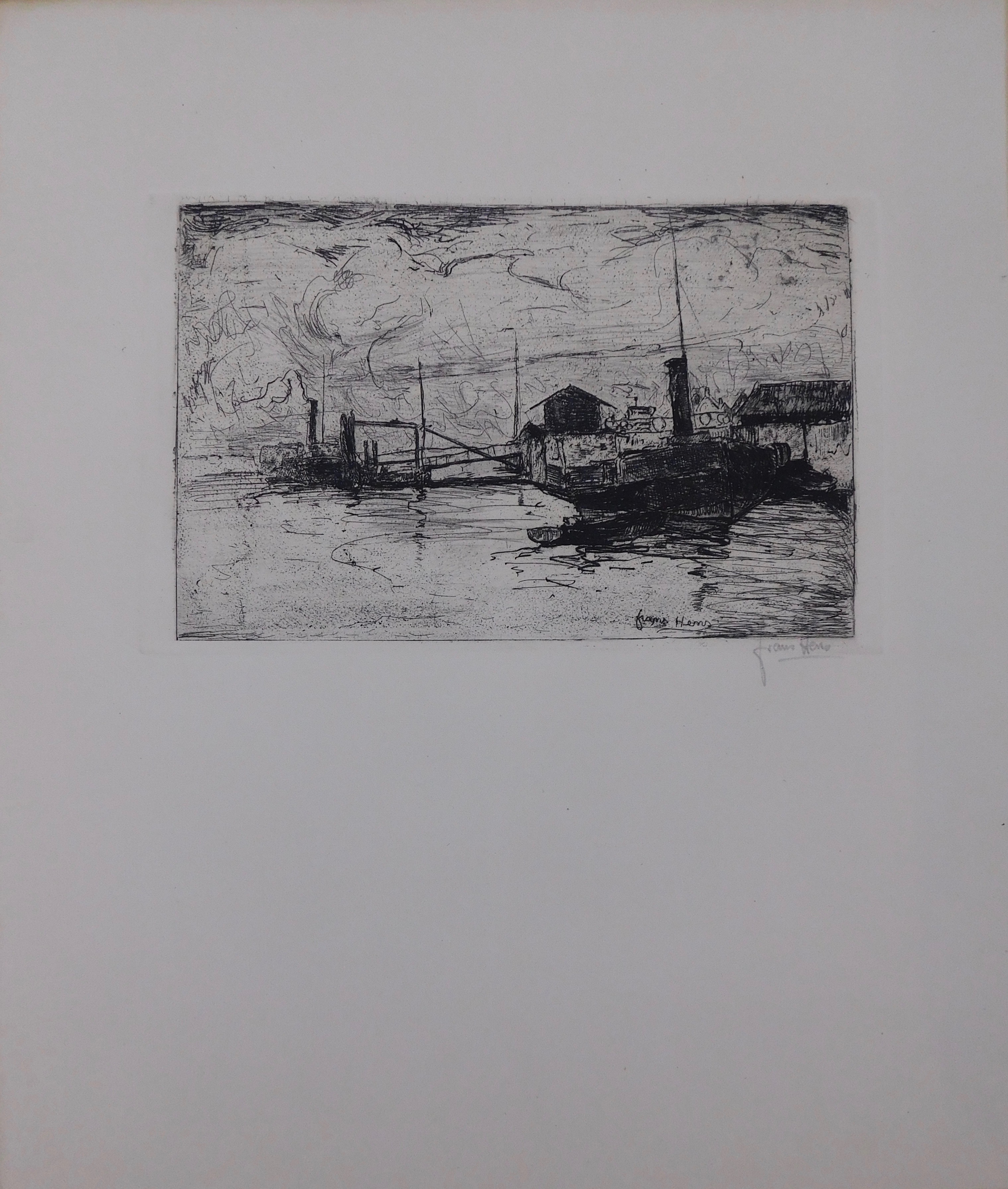 Frans Hens - Boat in the harbor kopen? Bied vanaf 20!