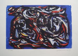 Theo Wolvecamp - zeer fraaie abstracte zeefdruk - 1991. kopen? Bied vanaf 235!