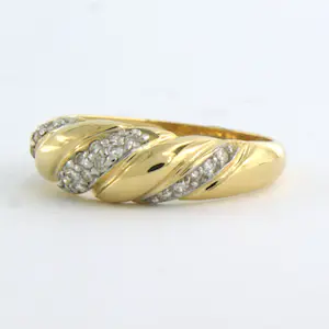 18k bicolor gouden ring met briljant geslepen diamanten tot. 0,20ct - G/H - SI kopen? Bied vanaf 285!