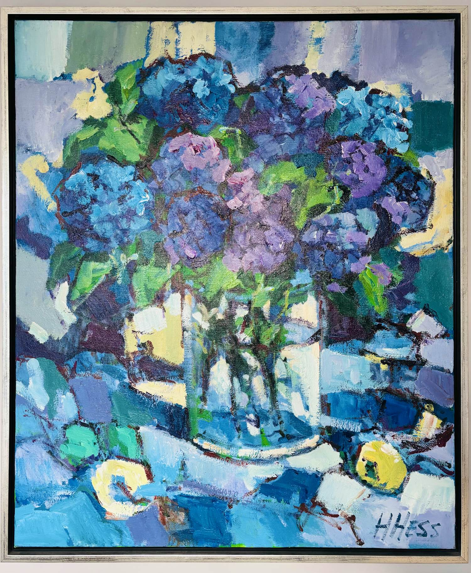 Henri Hess - Abstract bloemstilleven met hortensia's kopen? Bied vanaf 450!