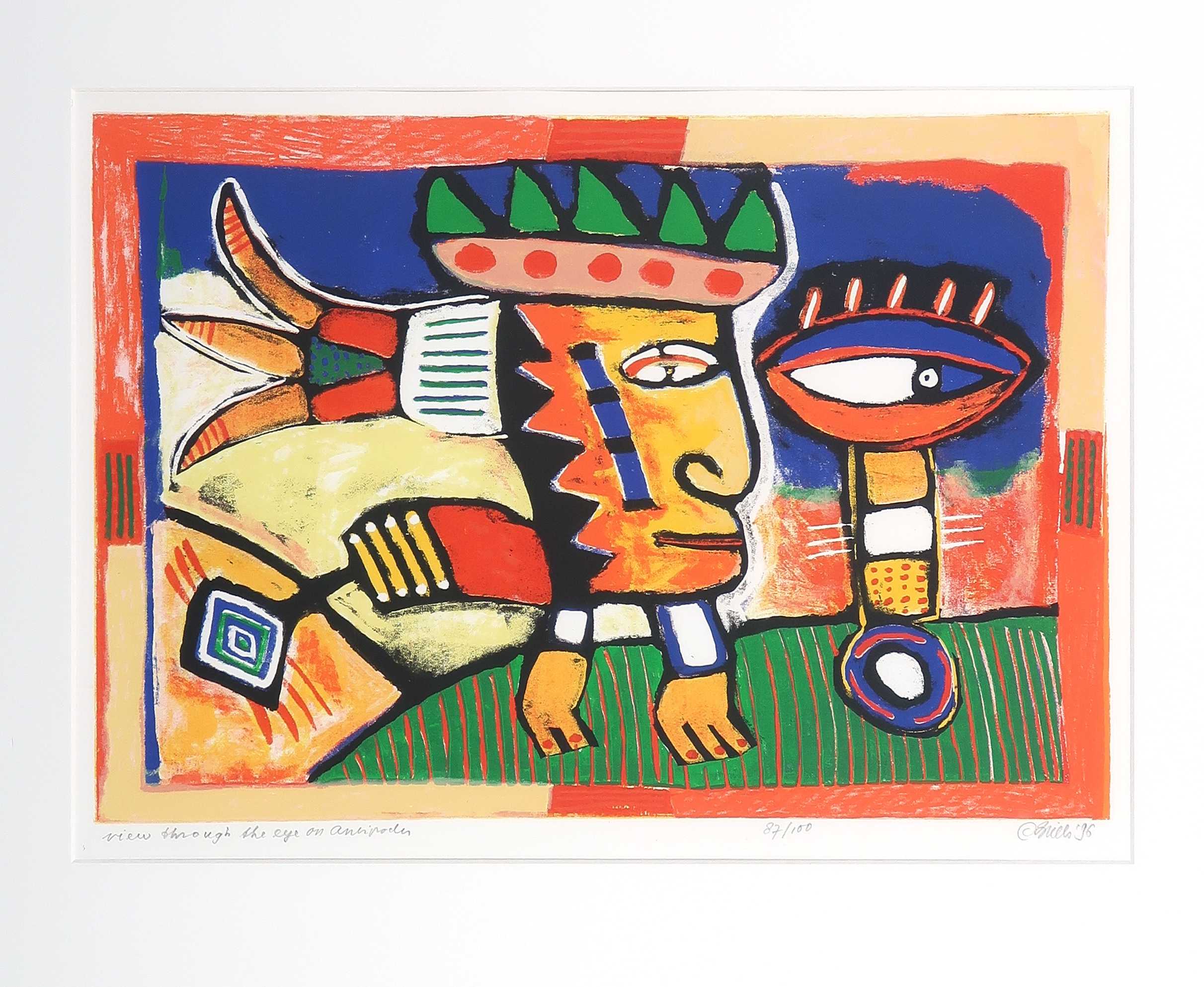 Clemens Briels - Zeefdruk, View through the eye - Ingelijst kopen? Bied vanaf 70!