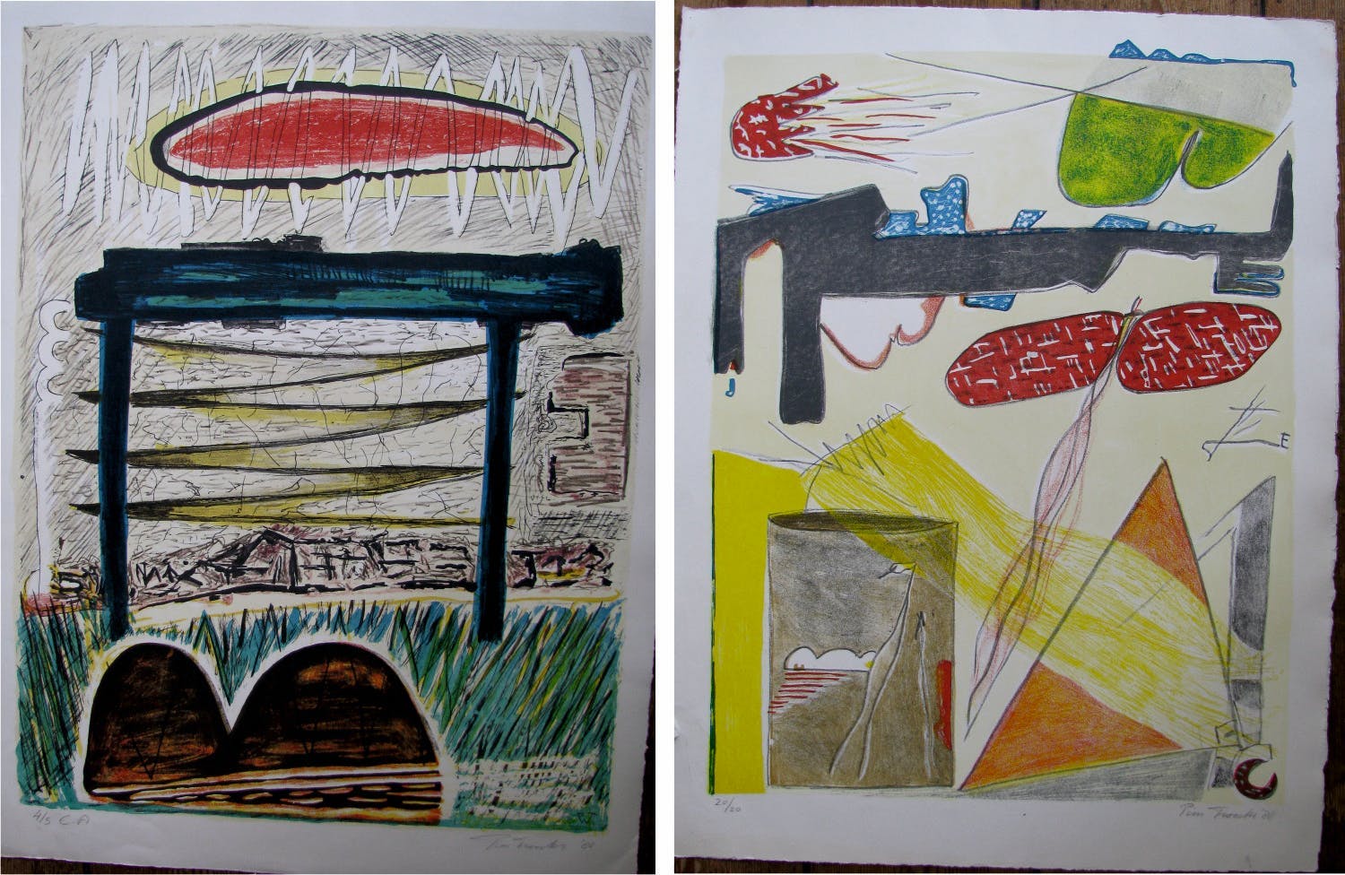 Pim Trooster - 2 kleurenlitho's kopen? Bied vanaf 65!