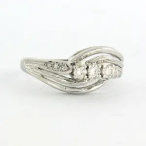 14k witgouden ring bezet met briljant en single cut geslepen diamant tot. 0.35ct kaufen? Bieten Sie von 625!