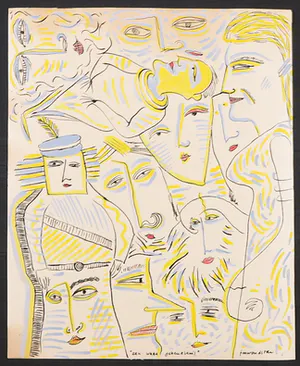 Frits Woudstra - Gemengde techniek op papier, Een ware gebeurtenis kopen? Bied vanaf 1!