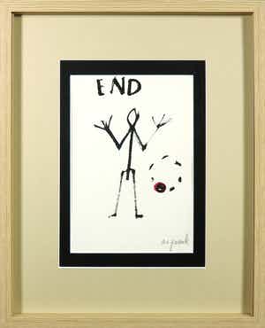 A.R. Penck - Zeldzame, handgesigneerde litho, End - Ingelijst verkocht voor € 1!