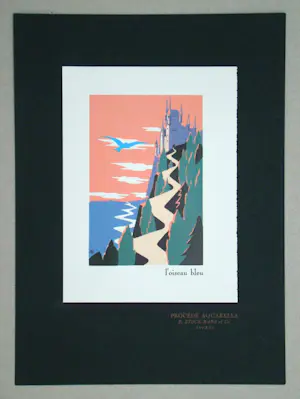 Achille Kas - De Blauwe Vogel - 1932 - Originele lithografie - Aquareltechniek - Gesigneerd kopen? Bied vanaf 100!