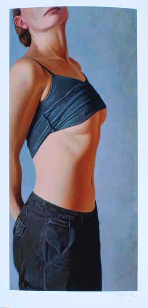 Willi Kissmer - Kleurengiclee LADY IN GREY Handgesigneerd. verkocht voor € 95!