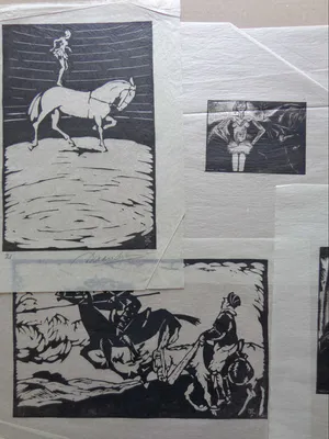 Daan de Vries - LOT VAN 4 STUKS / ZW-W HOUTSNEDE / SIG kopen? Bied vanaf 55!