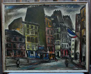 Reimond Kimpe - Ingelijste olieverf op doek: 'Parijs' - 1933 kopen? Bied vanaf 1995!