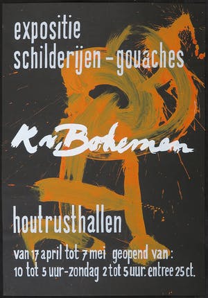 Kees van Bohemen - Geschilderd ontwerp affiche, Expositie in de Houtrusthallen kopen? Bied vanaf 1!
