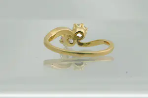 73 - Chique 20 Krt geel gouden slag-ring met ca 0.50 ct briljant - klein model kopen? Bied vanaf 380!