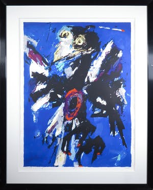 Charlotte Molenkamp - Lithografie, Blauwe Vogel - Ingelijst (Groot) kopen? Bied vanaf 50!