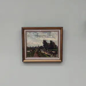 Piet van Wijngaerdt - Olieverf op paneel, gesigneerd, ca. 28 × 33,5 cm, landschap. kopen? Bied vanaf 100!