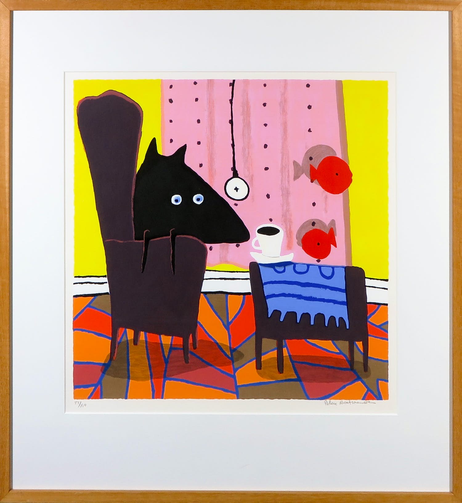 Peter Bastiaanssen - Zeefdruk, Zonder titel 5- Ingelijst verkocht voor € 100!