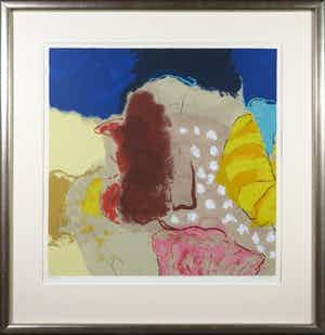 Henk van Vessem - Zeefdruk, Zonder titel - Ingelijst verkocht voor € 35!