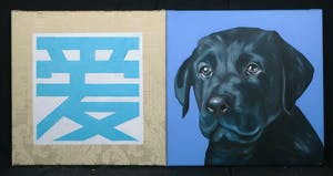 Jan Bollaert - Gemengde techniek op board, Love doggy style III (Groot) kopen? Bied vanaf 70!